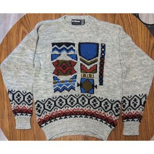 Vintage McGregor Classics Men's Large Arcylic/Wool Blend Sweater Geometric Aztec